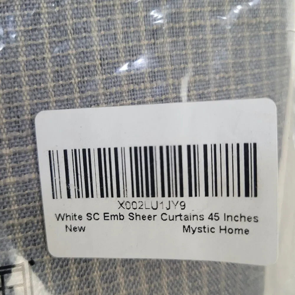 Mystic Home gray checkered Grommet curtain panel 40x108 #CT30